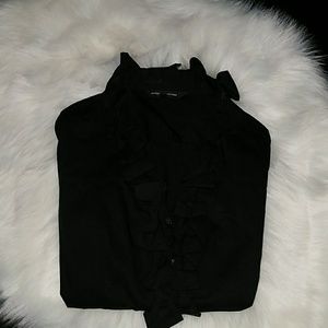 Ruffle Detail Button Front Top